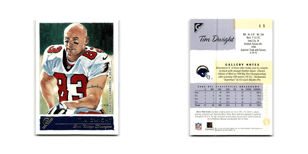 Tim Dwight 2001 Topps Gallery #15 San Diego Chargers Football Card NM