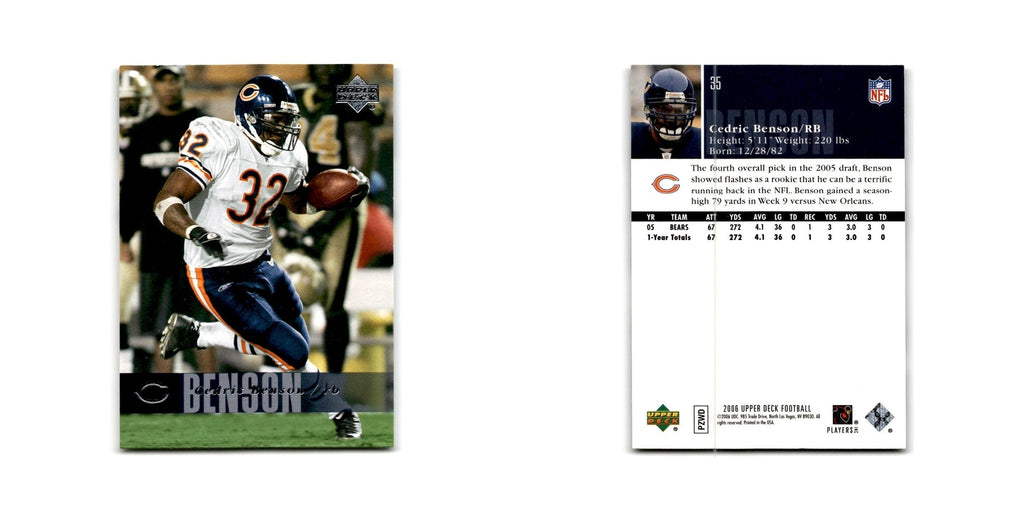 Cedric Benson 2006 Upper Deck #35 Chicago Bears Football Card NM