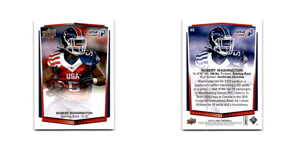 Robert Washington 2015 Upper Deck USA #48 USA Football Card NM
