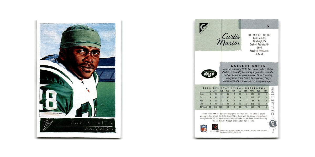 Curtis Martin 2001 Topps Gallery #5 New York Jets Football Card NM
