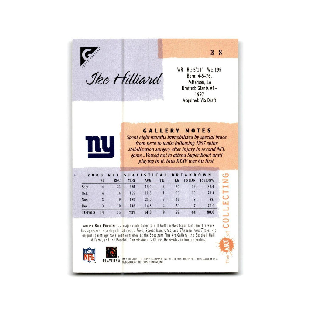 Ike Hilliard 2001 Topps Gallery #38 New York Giants Football Card NM