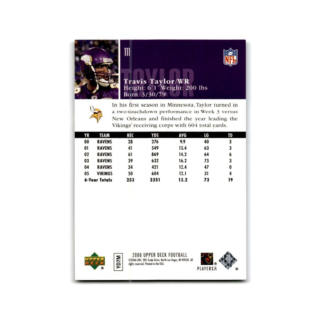 Travis Taylor 2006 Upper Deck #111 Minnesota Vikings Football Card NM