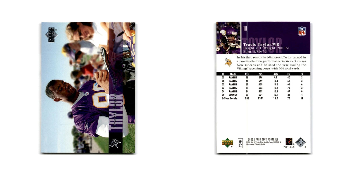Travis Taylor 2006 Upper Deck #111 Minnesota Vikings Football Card NM