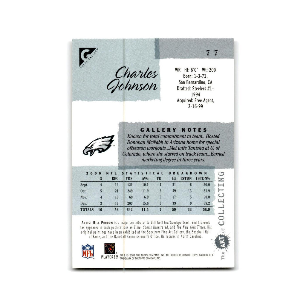 Charles Johnson 2001 Topps Gallery #77 Philadelphia Eagles Football Card NM