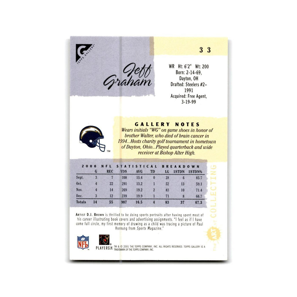 Jeff Graham 2001 Topps Gallery #33 San Diego Chargers Football Card NM