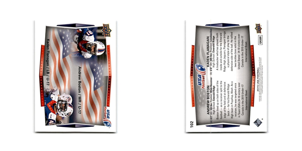 Andrew Boston Kaden Flanagan 2015 Upper Deck USA #102 USA Football Card NM