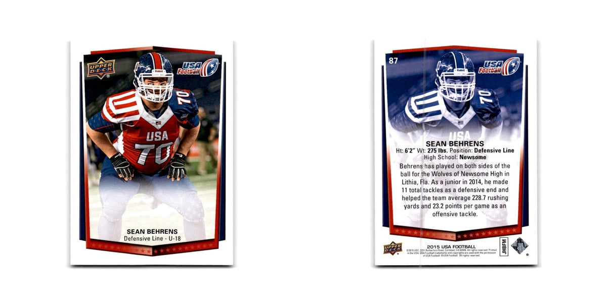 Sean Behrens 2015 Upper Deck USA #87 USA Football Card NM
