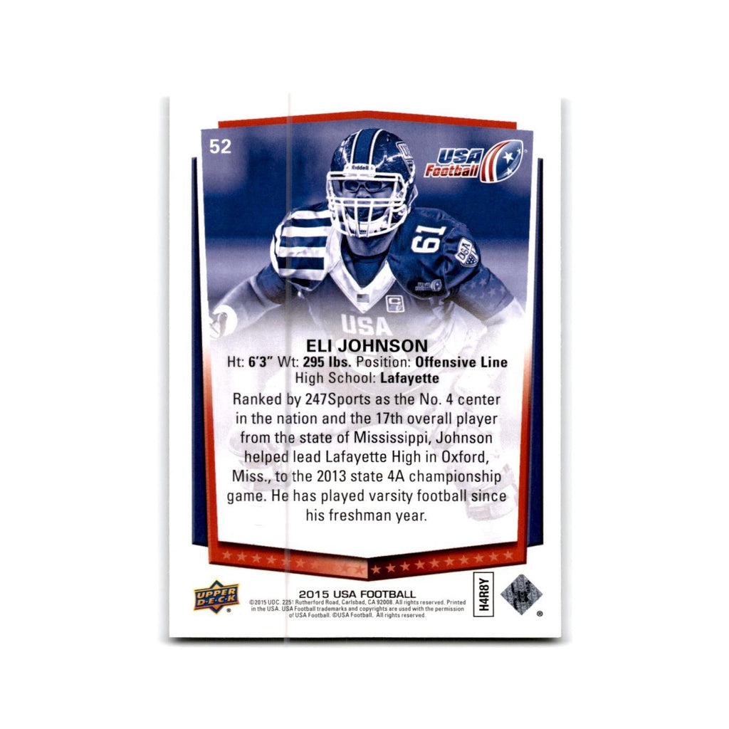 Eli Johnson 2015 Upper Deck USA #52 USA Football Card NM