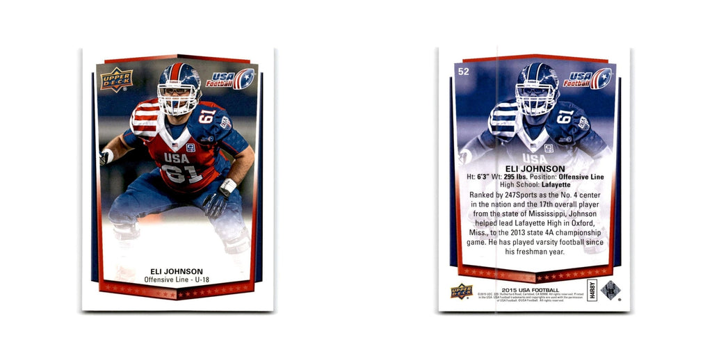 Eli Johnson 2015 Upper Deck USA #52 USA Football Card NM