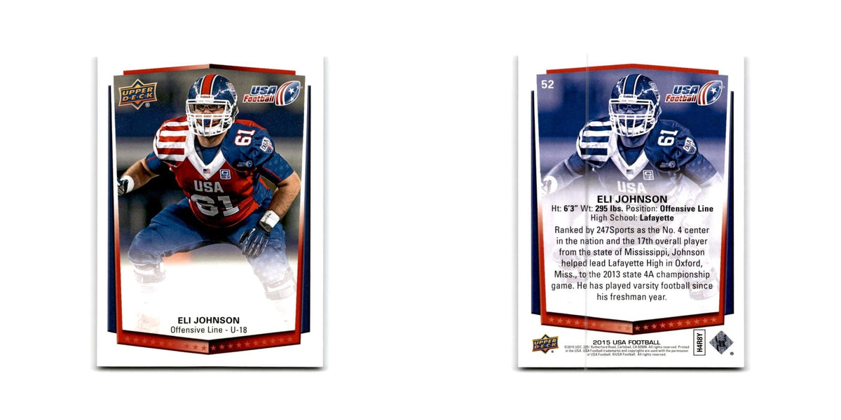 Eli Johnson 2015 Upper Deck USA #52 USA Football Card NM