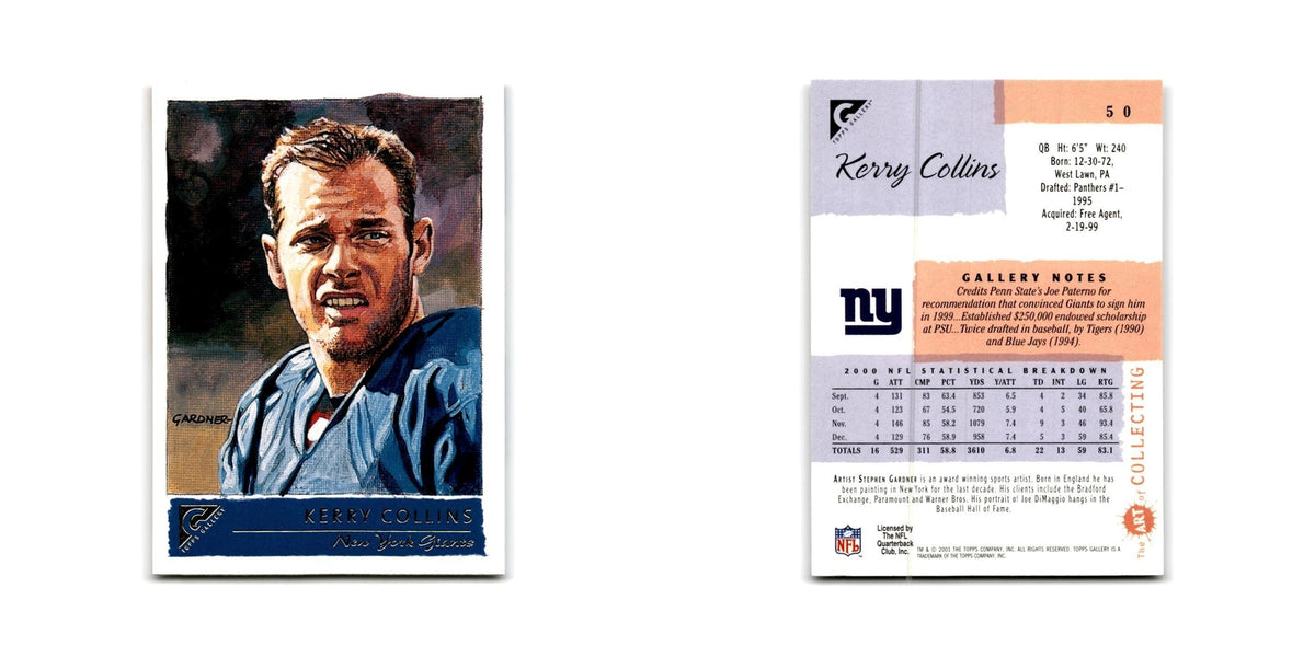 Kerry Collins 2001 Topps Gallery #50 New York Giants Football Card NM