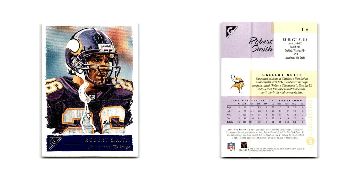 Robert Smith 2001 Topps Gallery #16 Minnesota Vikings Football Card NM
