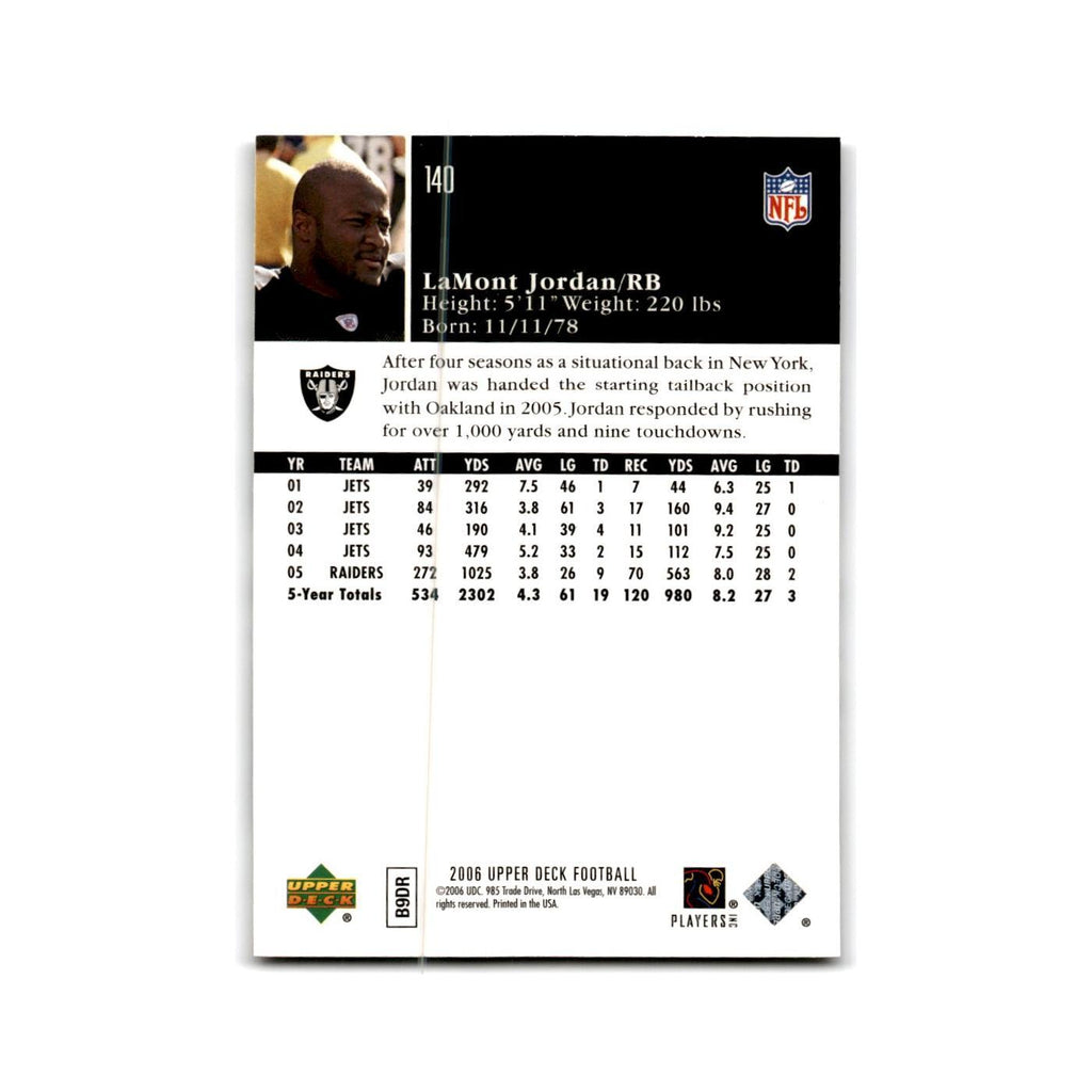 LaMont Jordan 2006 Upper Deck #140 Oakland Raiders Football Card NM