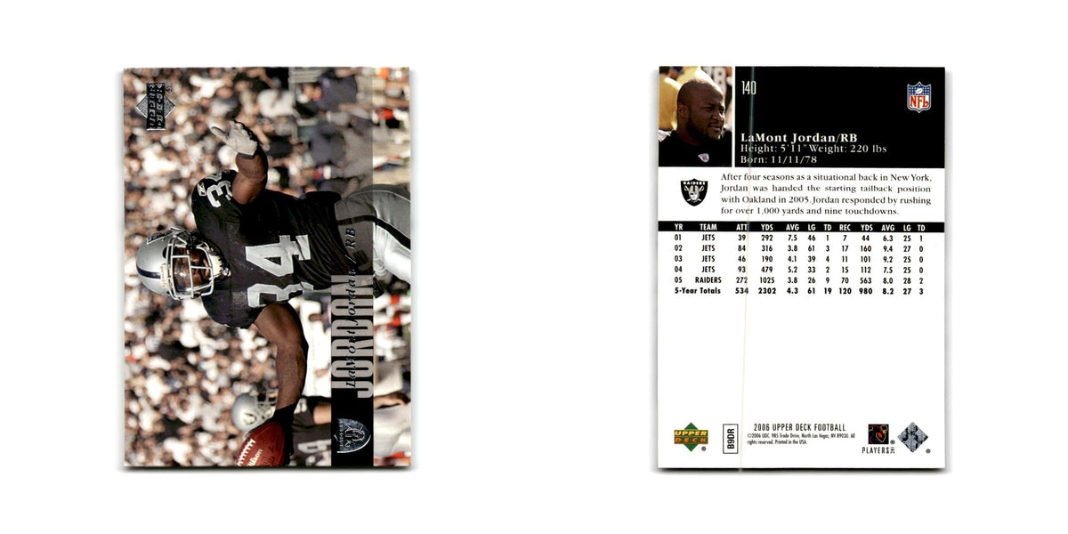 LaMont Jordan 2006 Upper Deck #140 Oakland Raiders Football Card NM