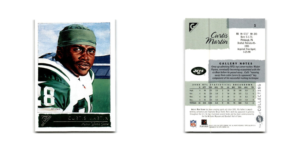 Curtis Martin 2001 Topps Gallery #5 New York Jets Football Card NM