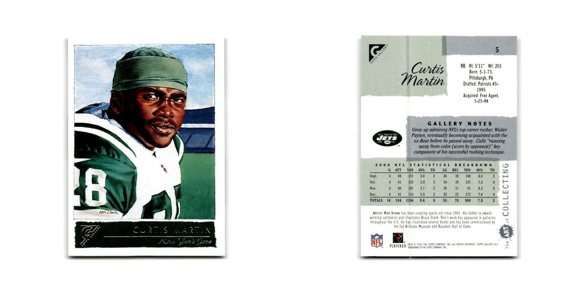 Curtis Martin 2001 Topps Gallery #5 New York Jets Football Card NM