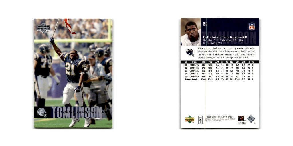 LaDainian Tomlinson 2006 Upper Deck #159 San Diego Chargers Football Card NM