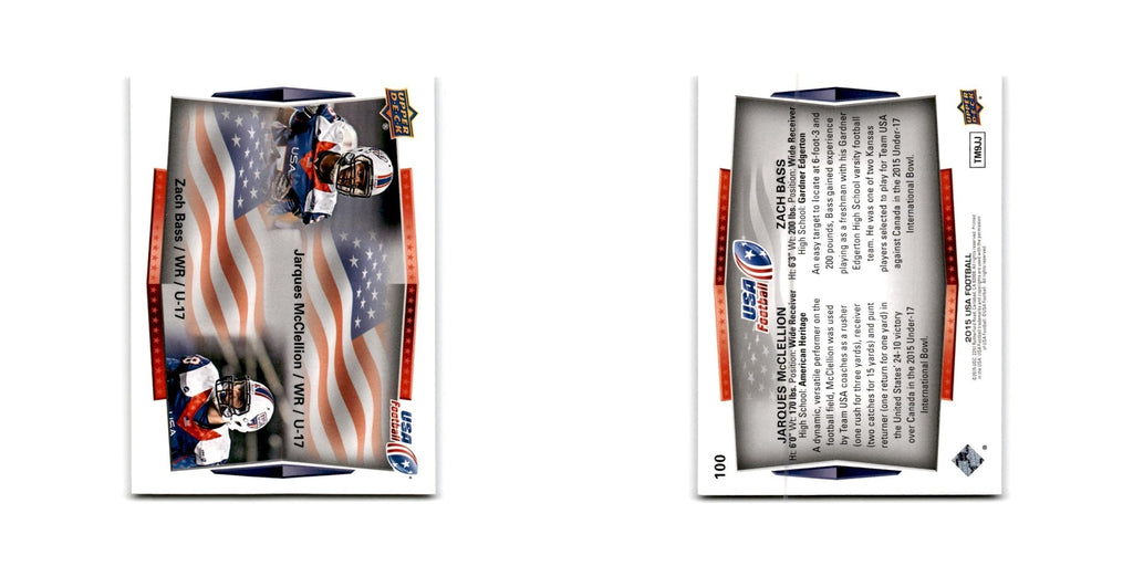 Jarques McClellan / Zach Bass 2015 Upper Deck #100 USA Football Card NM