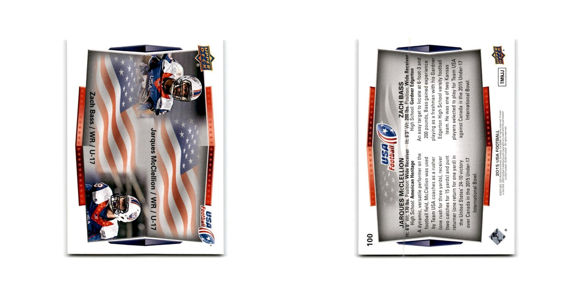 Jarques McClellan / Zach Bass 2015 Upper Deck #100 USA Football Card NM