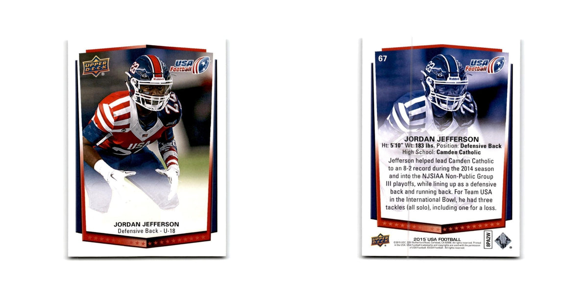 Jordan Jefferson 2015 Upper Deck USA #67 USA Football Card NM
