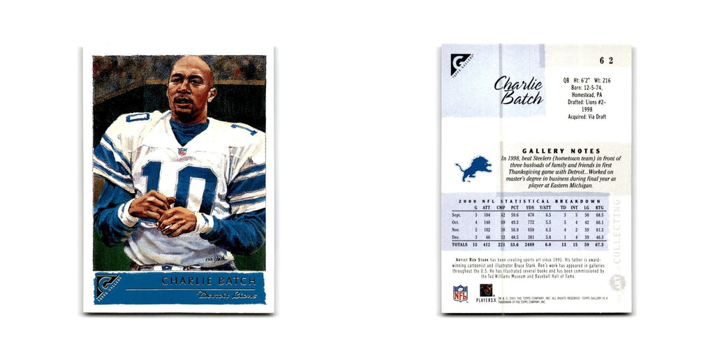Charlie Batch 2001 Topps Gallery #62 Detroit Lions Football Card NM