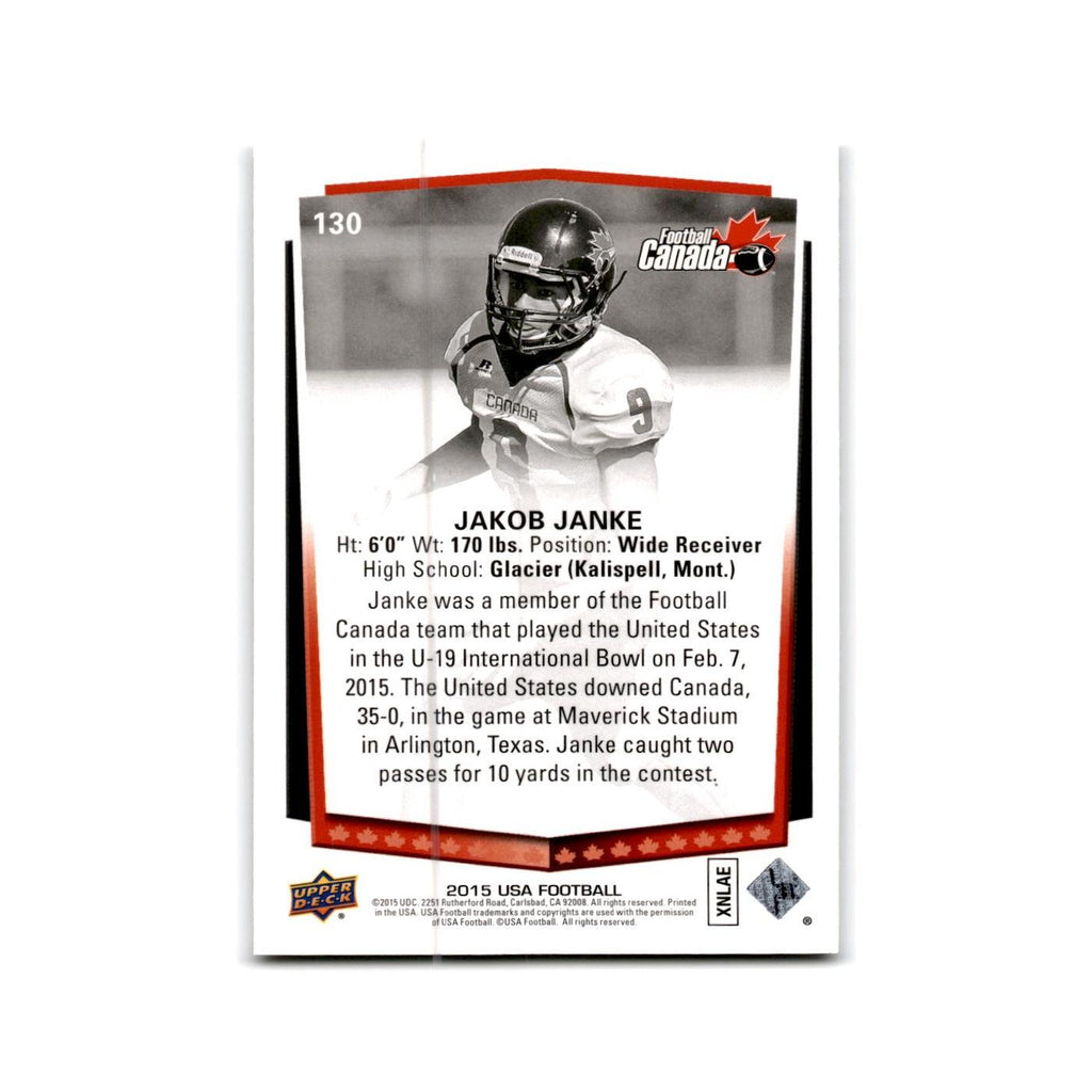 Jakob Janke 2015 Upper Deck USA #130 Canada Football Card NM