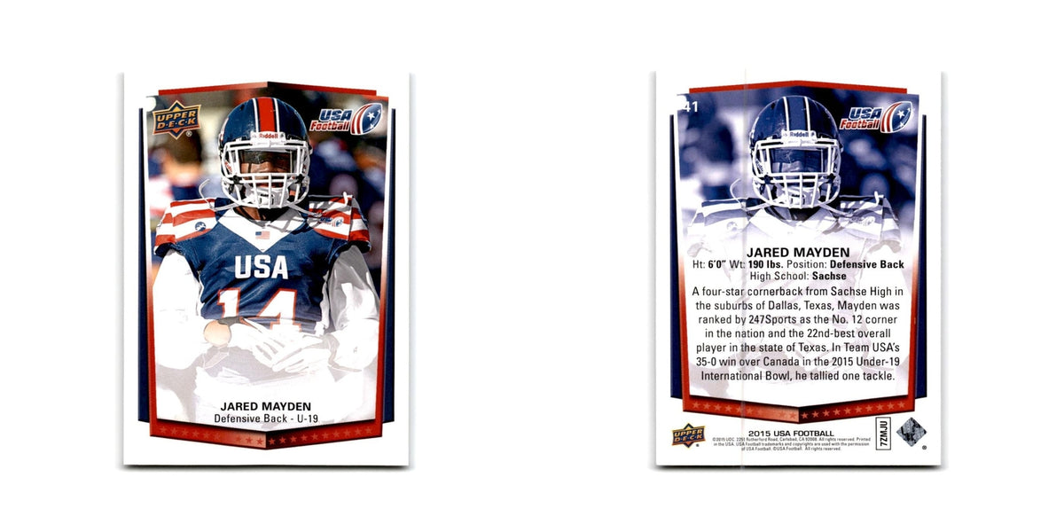 Jared Mayden 2015 Upper Deck USA #41 USA Football Card NM