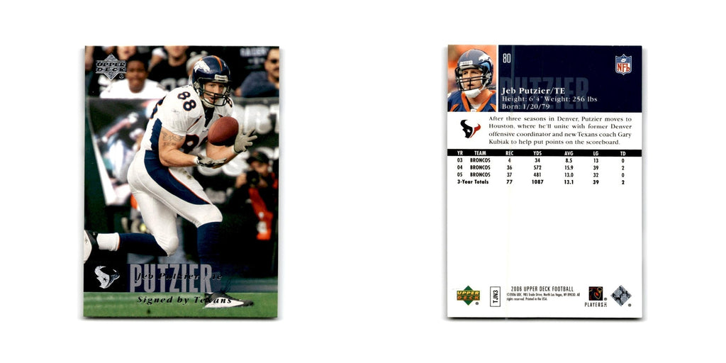 Jeb Putzier 2006 Upper Deck #80 Houston Texans Football Card NM