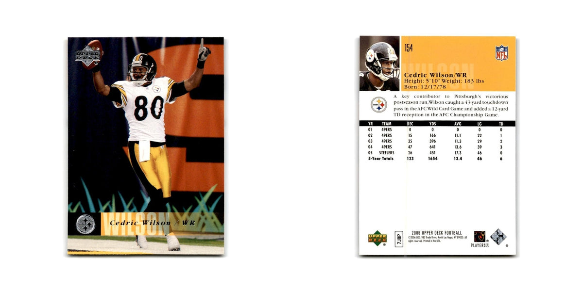 Cedrick Wilson 2006 Upper Deck #154 Pittsburgh Steelers Football Card NM
