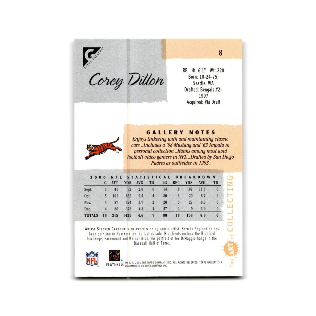 Corey Dillon 2001 Topps Gallery #8 Cincinnati Bengals Football Card NM