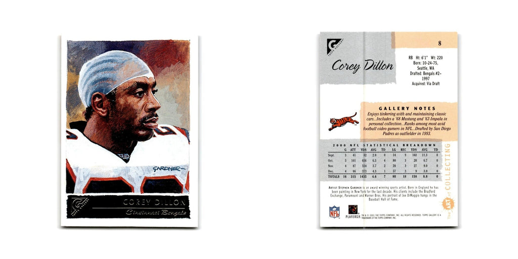 Corey Dillon 2001 Topps Gallery #8 Cincinnati Bengals Football Card NM