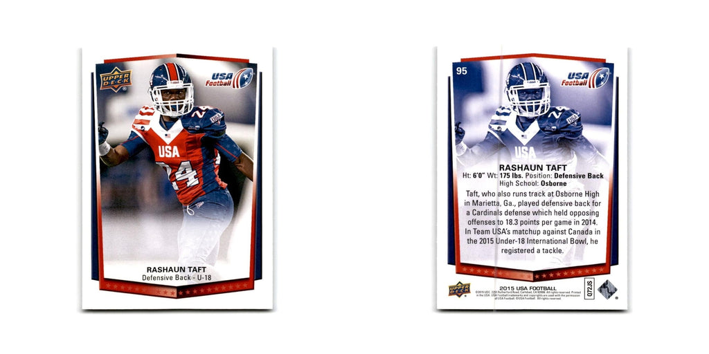 Rashaun Taft 2015 Upper Deck USA #95 USA Football Card NM