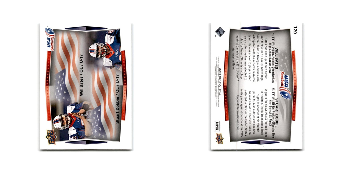 Stuart Dobbie Will Bates 2015 Upper Deck USA #120 USA Football Card NM