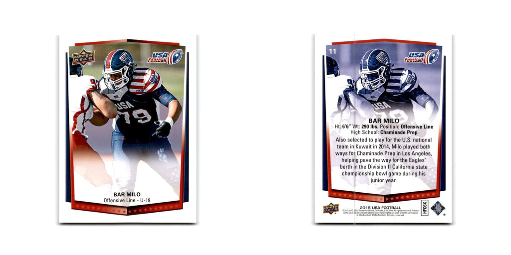 Bar Milo 2015 Upper Deck USA #11 USA Football Card NM
