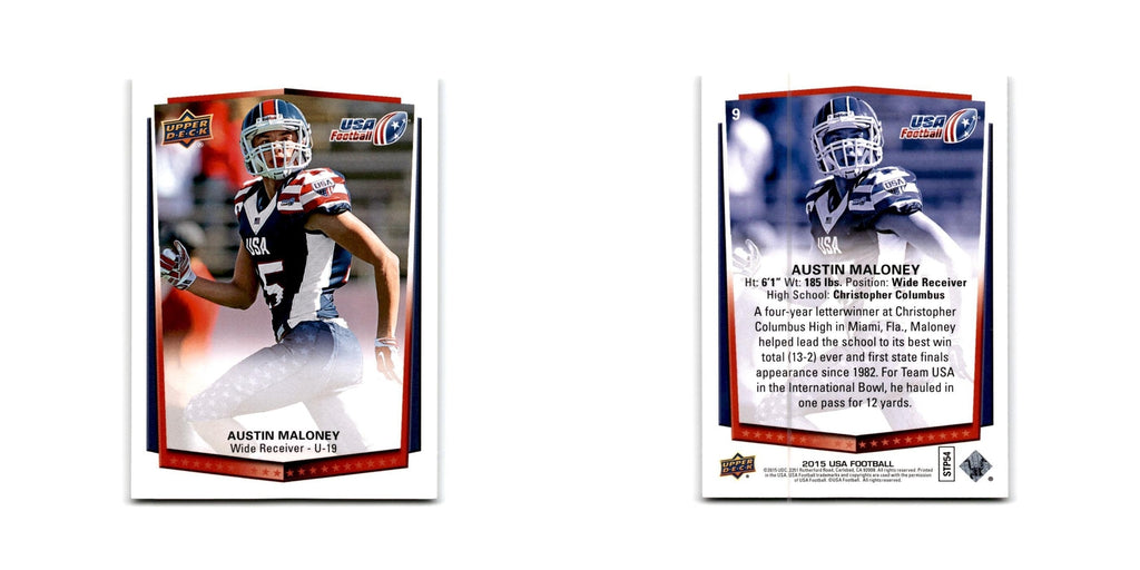 Austin Maloney 2015 Upper Deck USA #9 USA Football Card NM