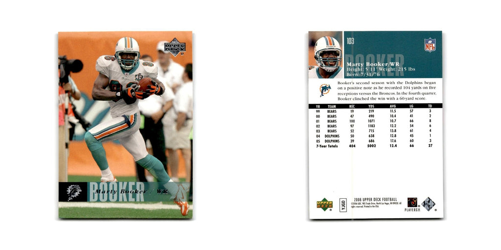 Marty Booker 2006 Upper Deck #103 Miami Dolphins Football Card NM