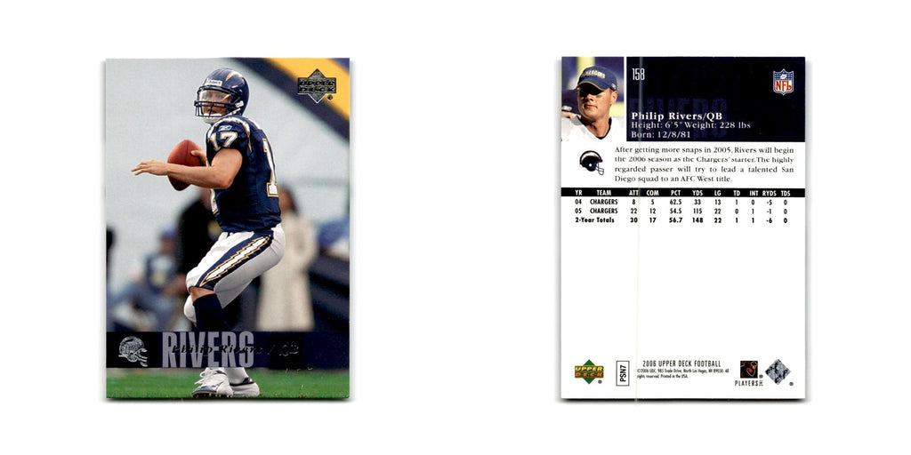 Philip Rivers 2006 Upper Deck #158 San Diego Chargers Football Card NM