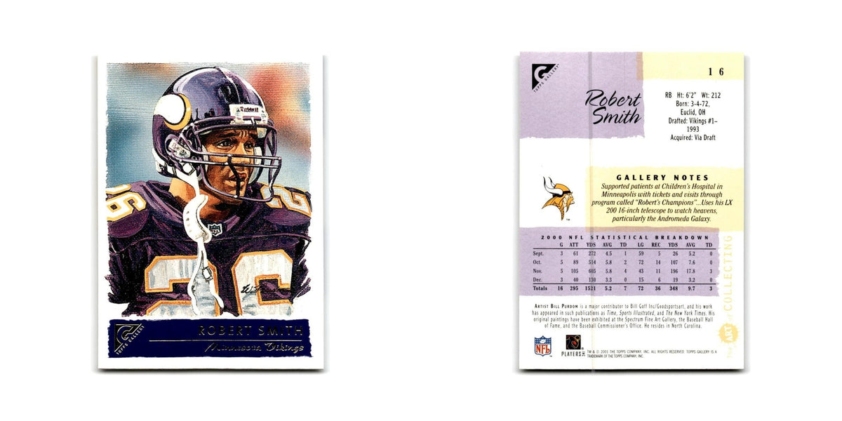 Robert Smith 2001 Topps Gallery #16 Minnesota Vikings Football Card NM