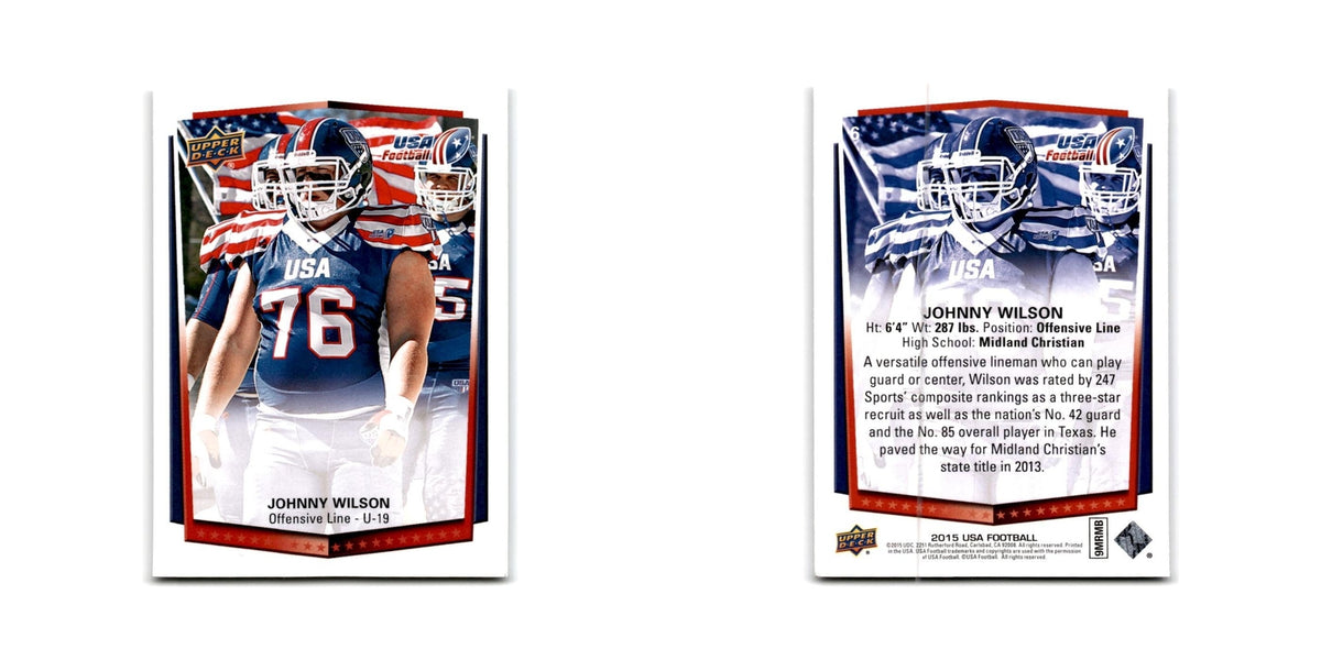 Johnny Wilson 2015 Upper Deck USA #6 USA Football Card NM