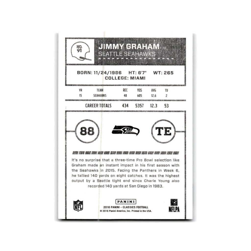 Jimmy Graham 2016 Panini Classics #91 Seattle Seahawks Football Card NM