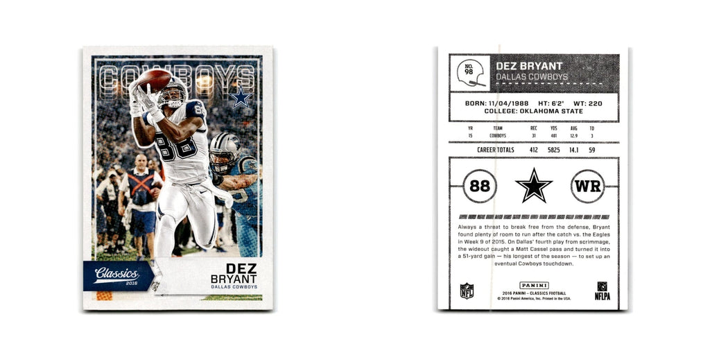 Dez Bryant 2016 Panini Classics #98 Dallas Cowboys Football Card NM