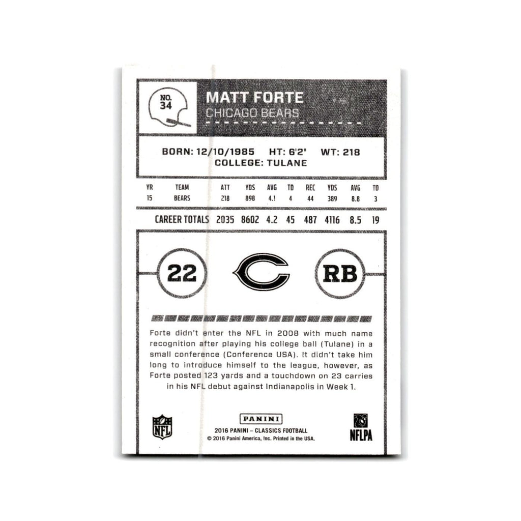 Matt Forte 2016 Panini Classics #34 Chicago Bears Football Card NM