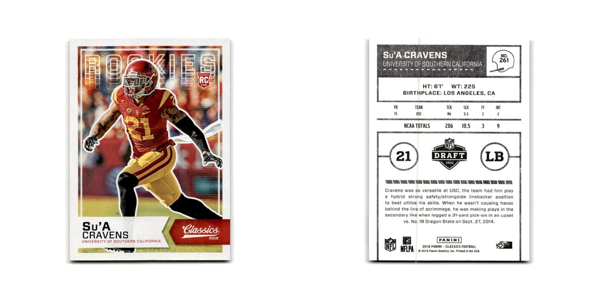Su'a Cravens Rookie 2016 Panini Classics #261 USC Trojans Football Card NM