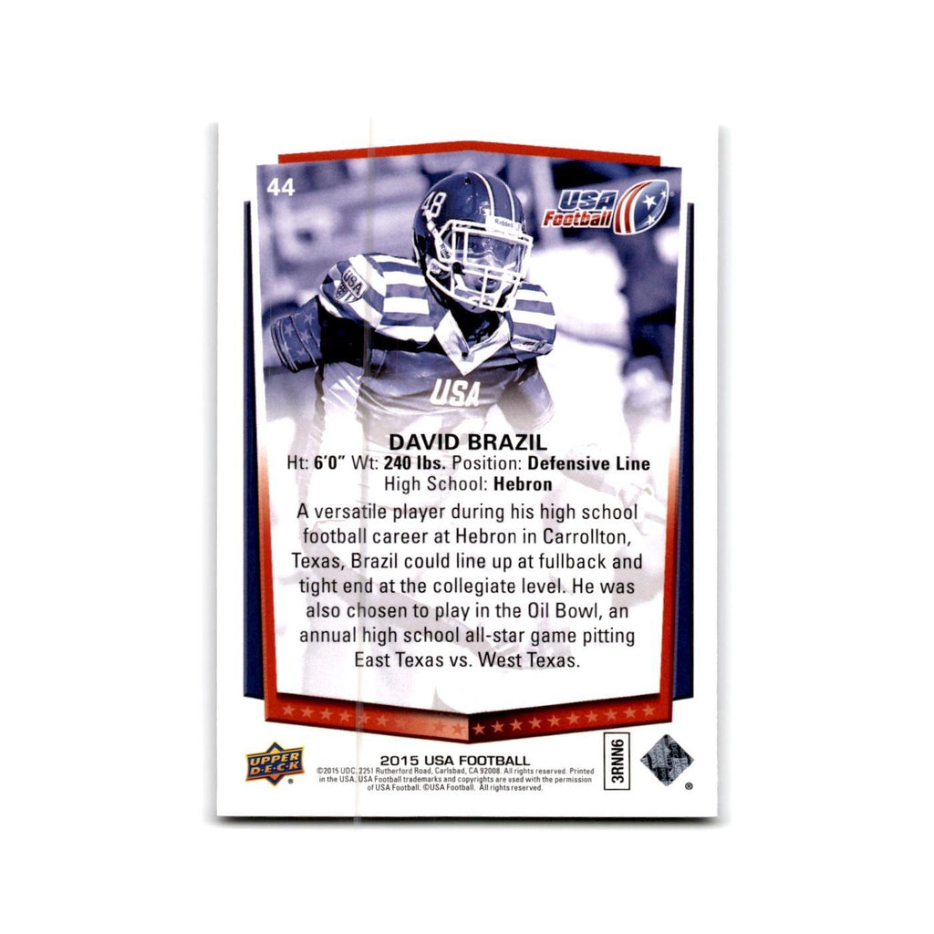 David Brazil 2015 Upper Deck USA #44 USA Football Card NM
