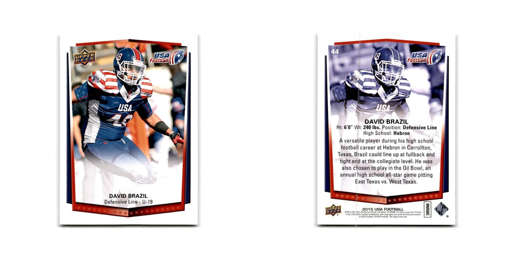 David Brazil 2015 Upper Deck USA #44 USA Football Card NM