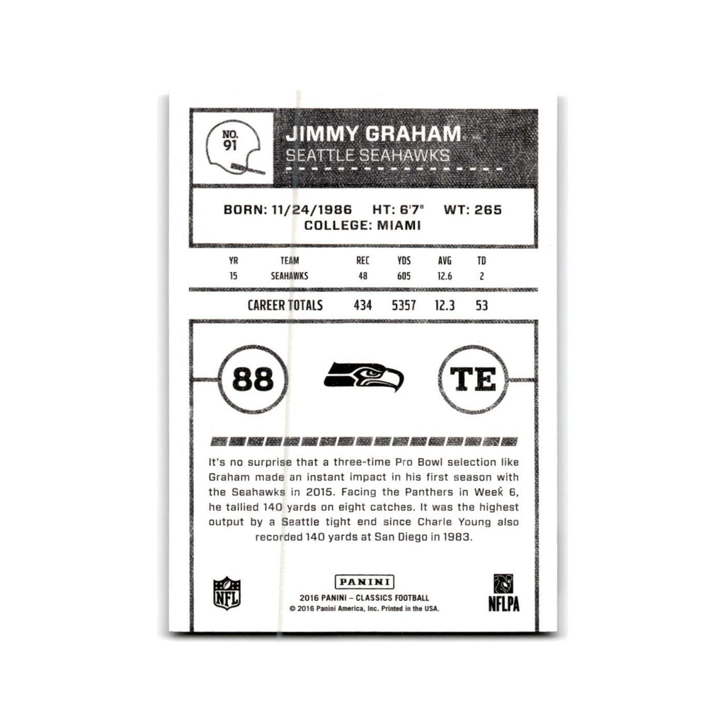 Jimmy Graham 2016 Panini Classics #91 Seattle Seahawks Football Card NM