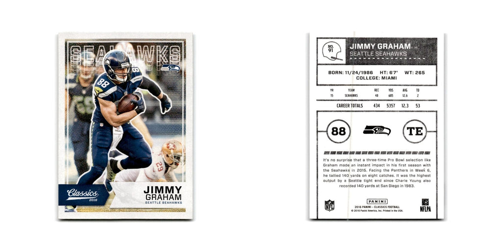 Jimmy Graham 2016 Panini Classics #91 Seattle Seahawks Football Card NM