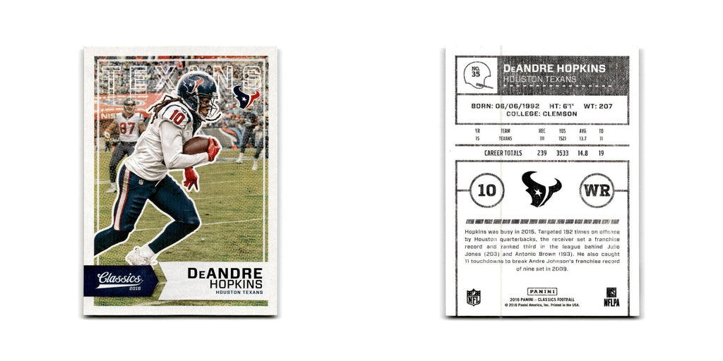 DeAndre Hopkins 2016 Panini Classics #35 Houston Texans Football Card NM