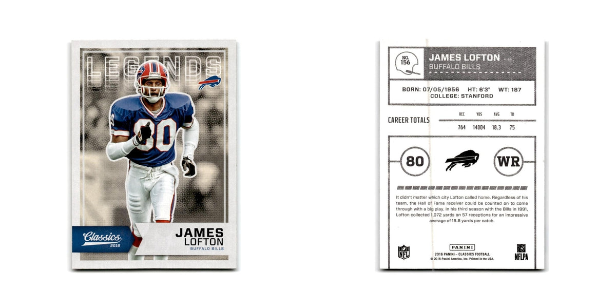 James Lofton 2016 Panini Classics #156 Buffalo Bills Football Card NM