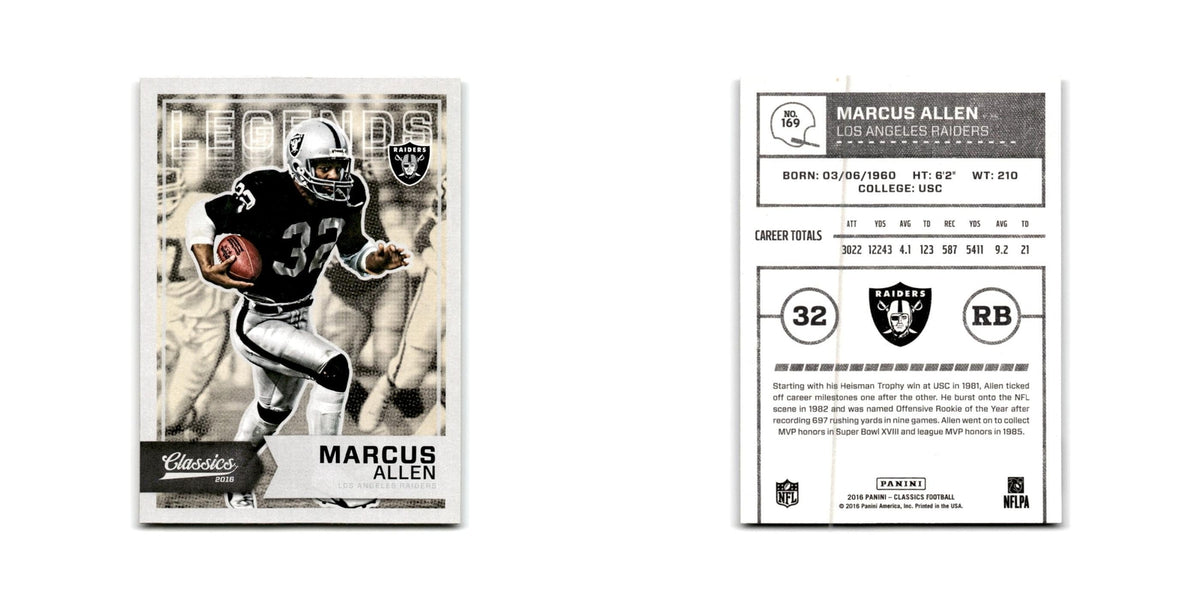 Marcus Allen 2016 Panini Classics #169 Los Angeles Raiders Football Card NM